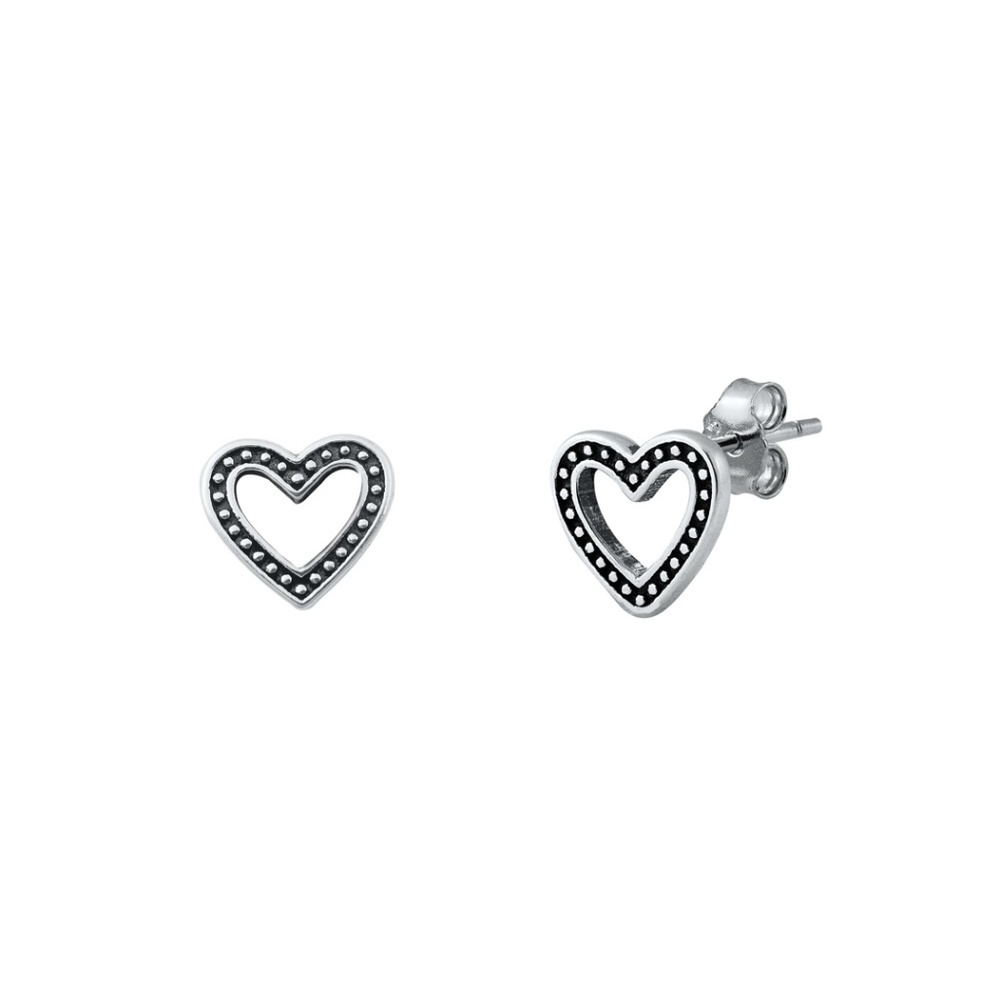 Heart Sterling Silver Stud Earrings
